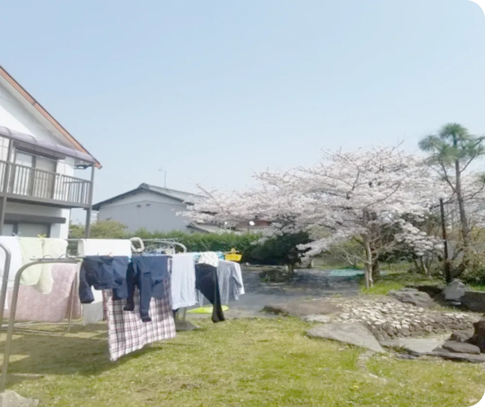 洗濯物が干されている様子
